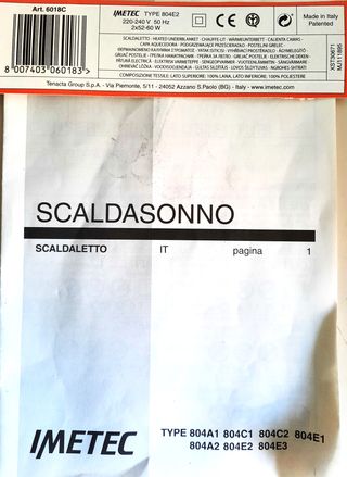 Controllo/Comando/Regolatore Scaldasonno IMETEC