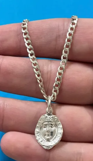 Detallada Pulsera Rostro Virgen Rocío Plata 925