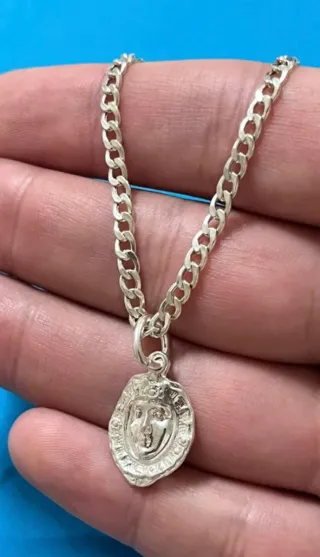 Detallada Pulsera Rostro Virgen Rocío Plata 925