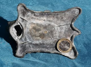 CURIOSO CENICERO PIEL DE OSO PUROS MODERNISTA RARO