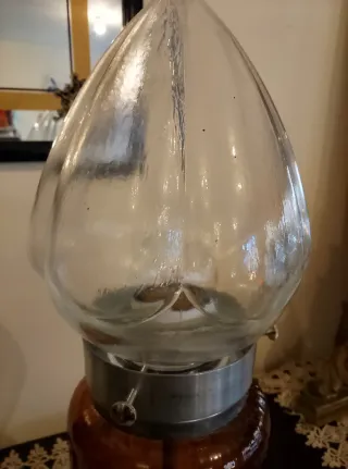 Lampada Vintage Vetro Ambra Metallo