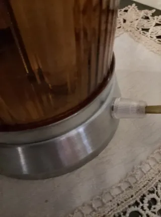 Lampada Vintage Vetro Ambra Metallo