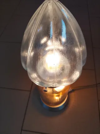 Lampada Vintage Vetro Ambra Metallo