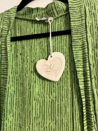 Kaftán verde estampado talla única