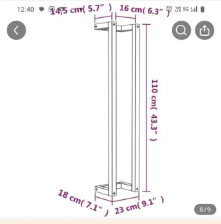 Perchero de madera pino 23x18x110cm