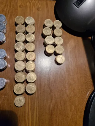 Lote 443 monedas: 1 peseta