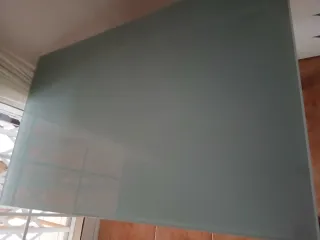 Mesa cristal  de cocina 120x70x 74 metal gris