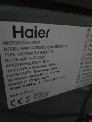 Microondas Haier HAMGI23S2STB con grill