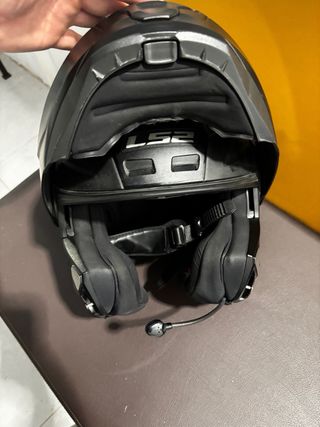 Casco Moto LS2 Negro con Intercomunicador