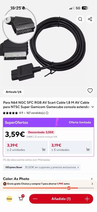 Cargador HISPEEDIDO 9V 2A Megadrive 1