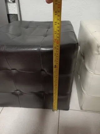 2 Puffs Cuadrados Piel