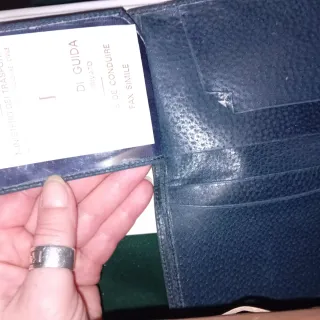 Portafoglio uomo vintage blu