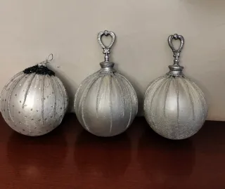 3 sfere Natale glitterate