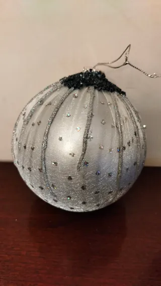 3 sfere Natale glitterate