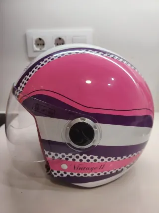 Casco NZI Blue Series Vintage II Rosa Sin uso.