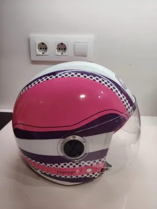 Casco NZI Blue Series Vintage II Rosa Sin uso.
