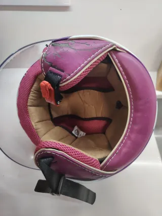 Casco NZI Blue Series Vintage II Rosa Sin uso.