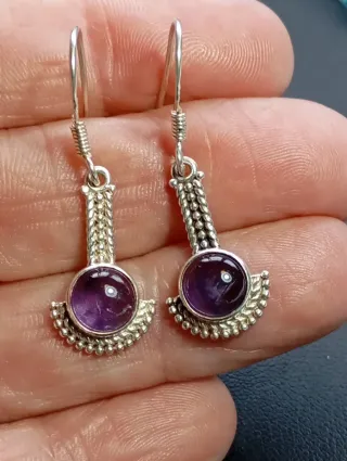 Pendientes Plata Ley Amatista Morado