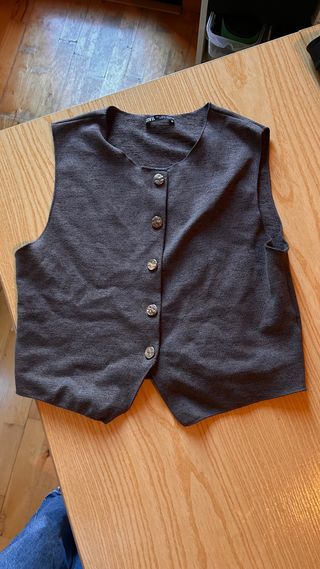 Chaleco Zara Gris Talla L