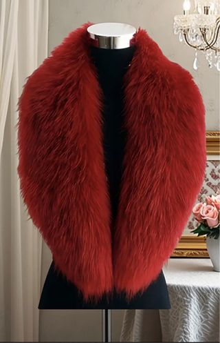 Collo pelliccia sintetica rosso