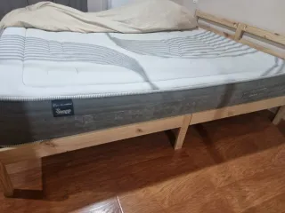 Colchón y somier madera cama 135