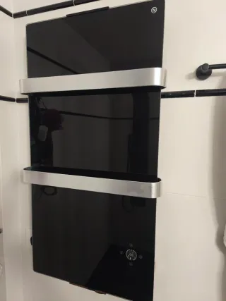 Radiador Secatoallas Baño Cristal Negro