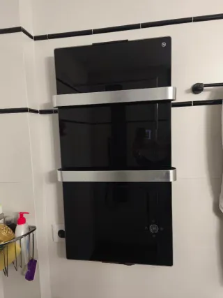 Radiador Secatoallas Baño Cristal Negro