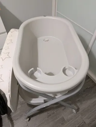 Bañera Bebé Ergonómica Ms Bubble + Cambiador