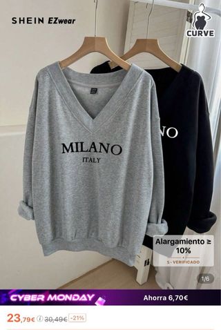 2 Sudaderas SHEIN Curvi 2 XL 45-50 Pico A ESTRENAR