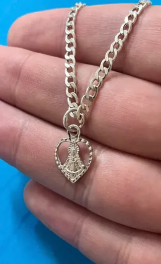 Impecable Pulsera Virgen Rocío Corazón Plata 925