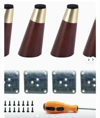 4 Patas Madera Roble con Soporte y Tornillos