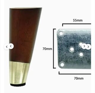 4 Patas Madera Roble con Soporte y Tornillos
