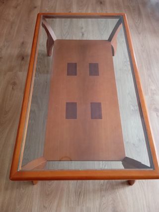 Mesa de centro madera y cristal