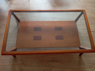 Mesa de centro madera y cristal