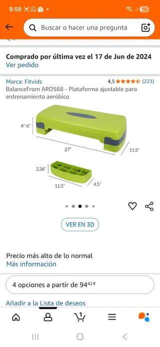 Plataforma Aeróbica Ajustable step.