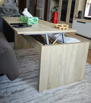 Mesa de centro elevable madera