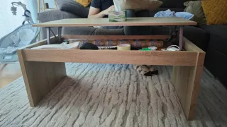 Mesa de centro elevable madera