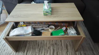 Mesa de centro elevable madera