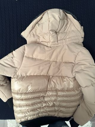 Giacca SikSilk Beige con Cappuccio Pelliccia