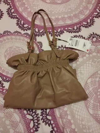 Bolso Zara Camel Piel Sintética