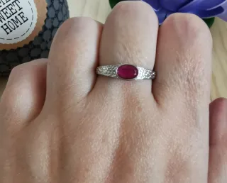 Anillo con Rubí Natural, tamaño Ajustable.