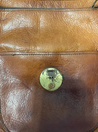 Borsa a tracolla in pelle marrone