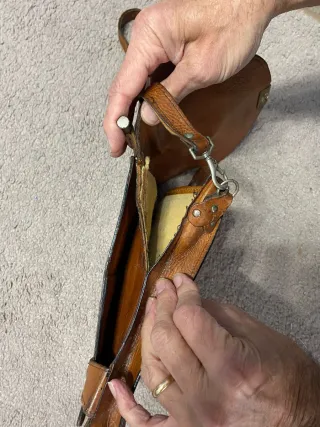 Borsa a tracolla in pelle marrone