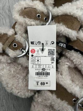 Sandalias Zara Beige y Marrón Talla 39