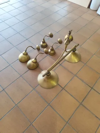 Lampada in ottone stile biliardo