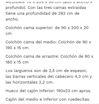 Cama nido madera de pino maciza