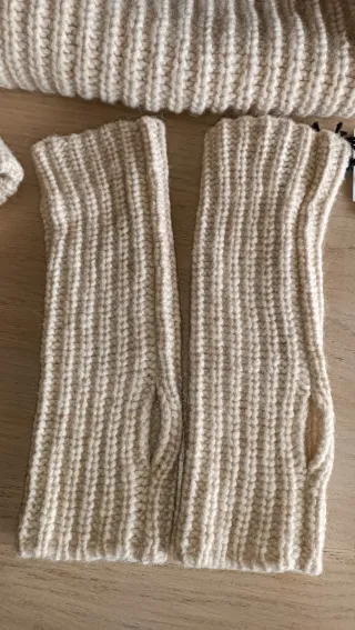 Conjunto lana mujer: gorro, bufanda y guantes