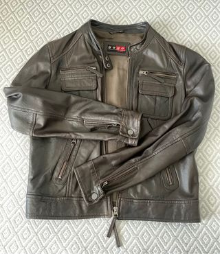 Cazadora de piel Yogo marrón