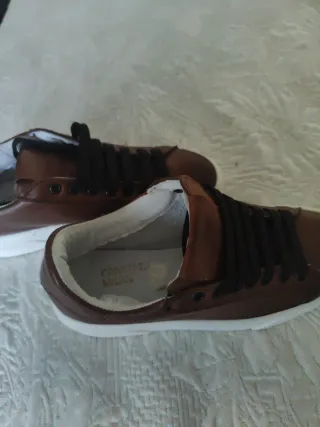 Sneakers uomo in pelle cuoio