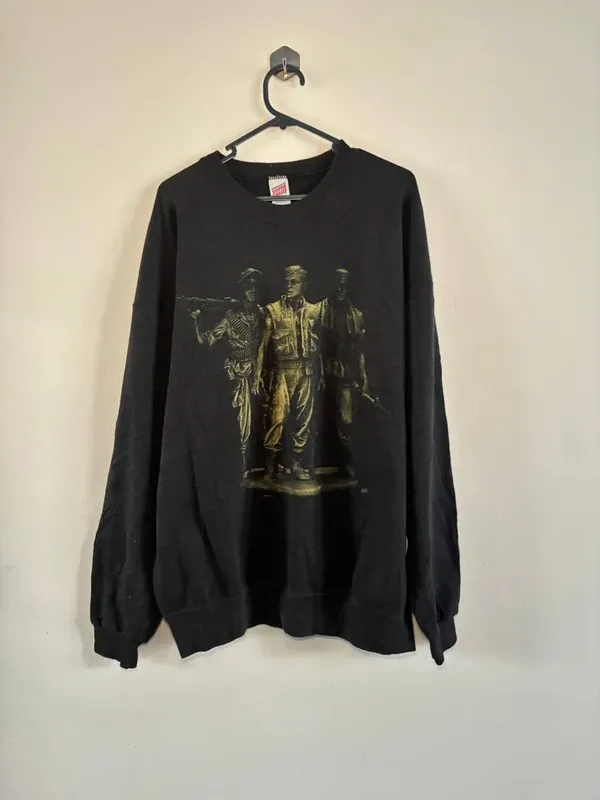 Felpa USA anni '00 screenprint guerra